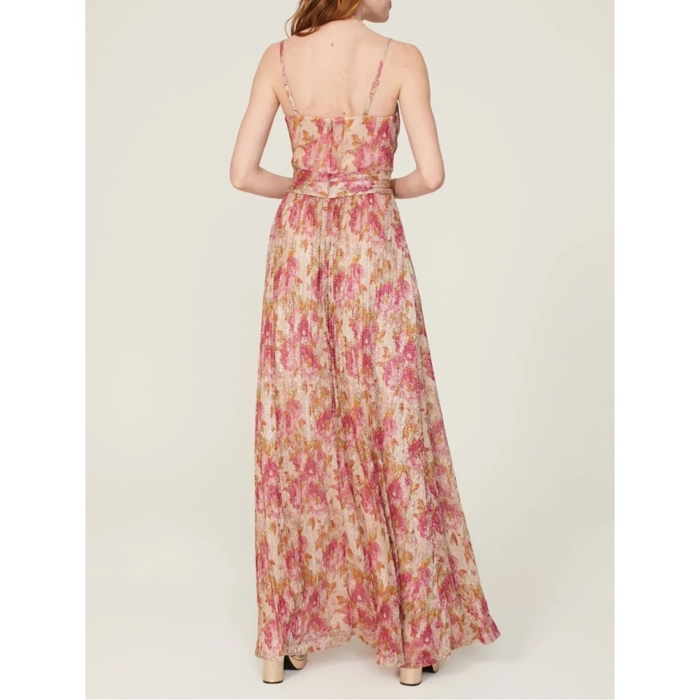 NWT Dress the Population Chrissy Metallic Floral Gown Sz. S - Picture 5 of 6
